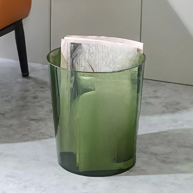 Luxury Transparent Trash Can Without Lid Garbage Bin Home Office Rubbish Nordic Garbage Container Waste Basket Kitchen Dustbin Trash Can For Kitchen