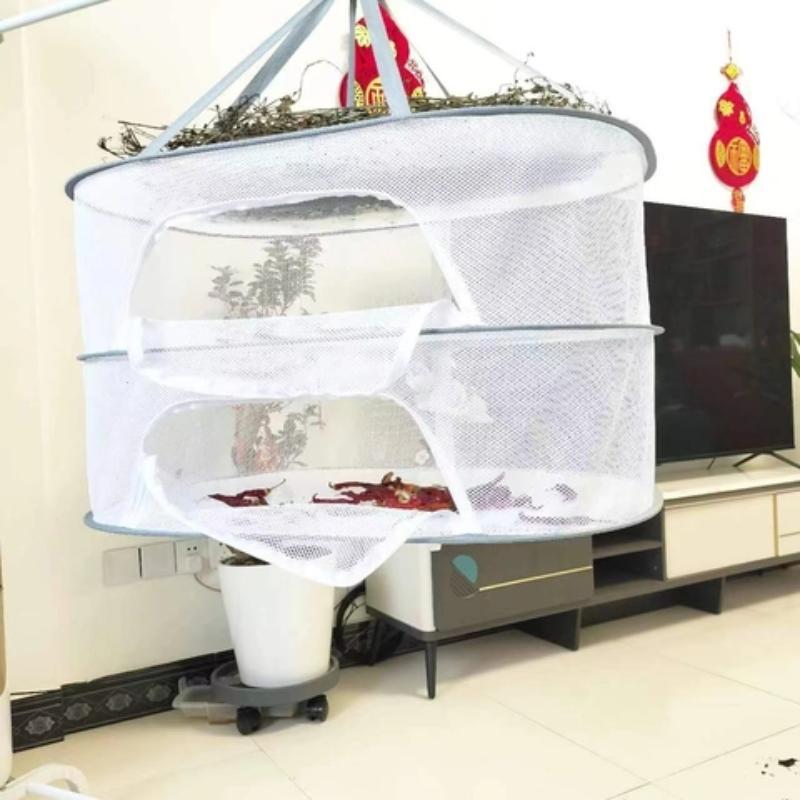 Double Layer Drying Rack, 1 Count Mesh Drying Basket, Insect-proof Drying Basket for Fish, Pepper, Clothes, Home Supplies