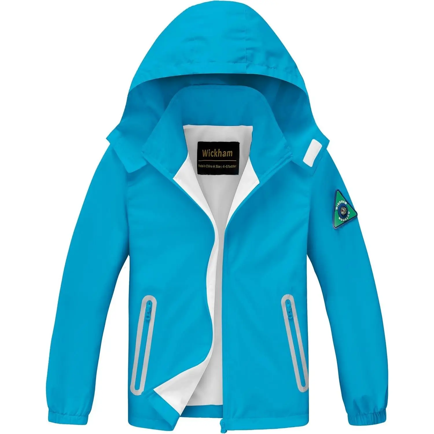 Boys Girls Lightweight Waterproof Rain Jacket with Detachable Hood for School, Hiking and Rainy DaysGift.