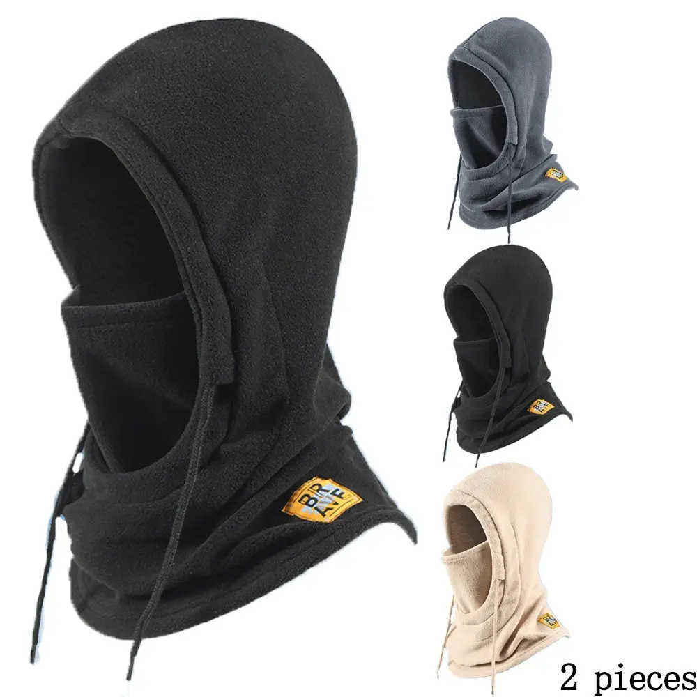 2 pieces Adjustable Outdoor Cycling Windproof Headbands, Thickened Fleece Travel Face Masks, Warm and Cozy Winter Accessories