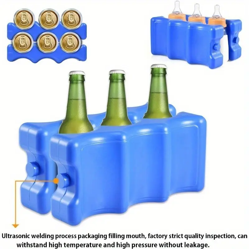 Set of 2 Ice Packs Designed for Coolers And Lunch Boxes, Featuring an Insulated Contoured Design, These Reusable Packs Are Perfect for Keeping Sodas Cold During Camping Trips, Beach Outings, Or Picnics