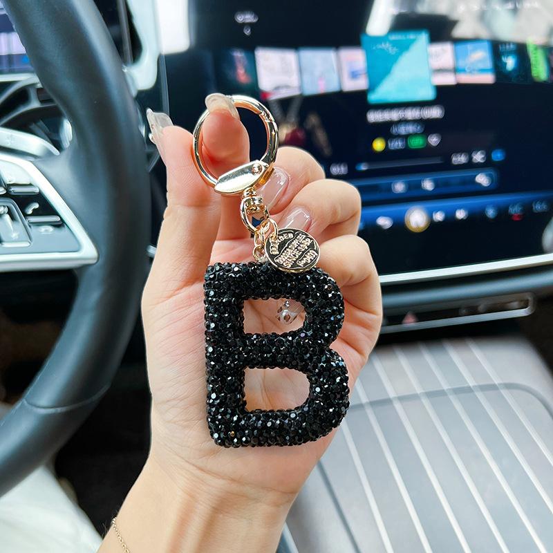 Creative Rhinestone Car Keychain, Aesthetic Bag Pendant Bag Charm, Fashionable Letter Key Ring, Elegant Bag Charm Accessory, Perfect Holiday Accessory for Men & Women Creative Rhinestone Car Keychain, Aesthetic Bag Pendant Bag Charm, Fashionable Letter Key Ring, Elegant Bag Charm Accessory, Perfect Holiday Accessory for Men & Women