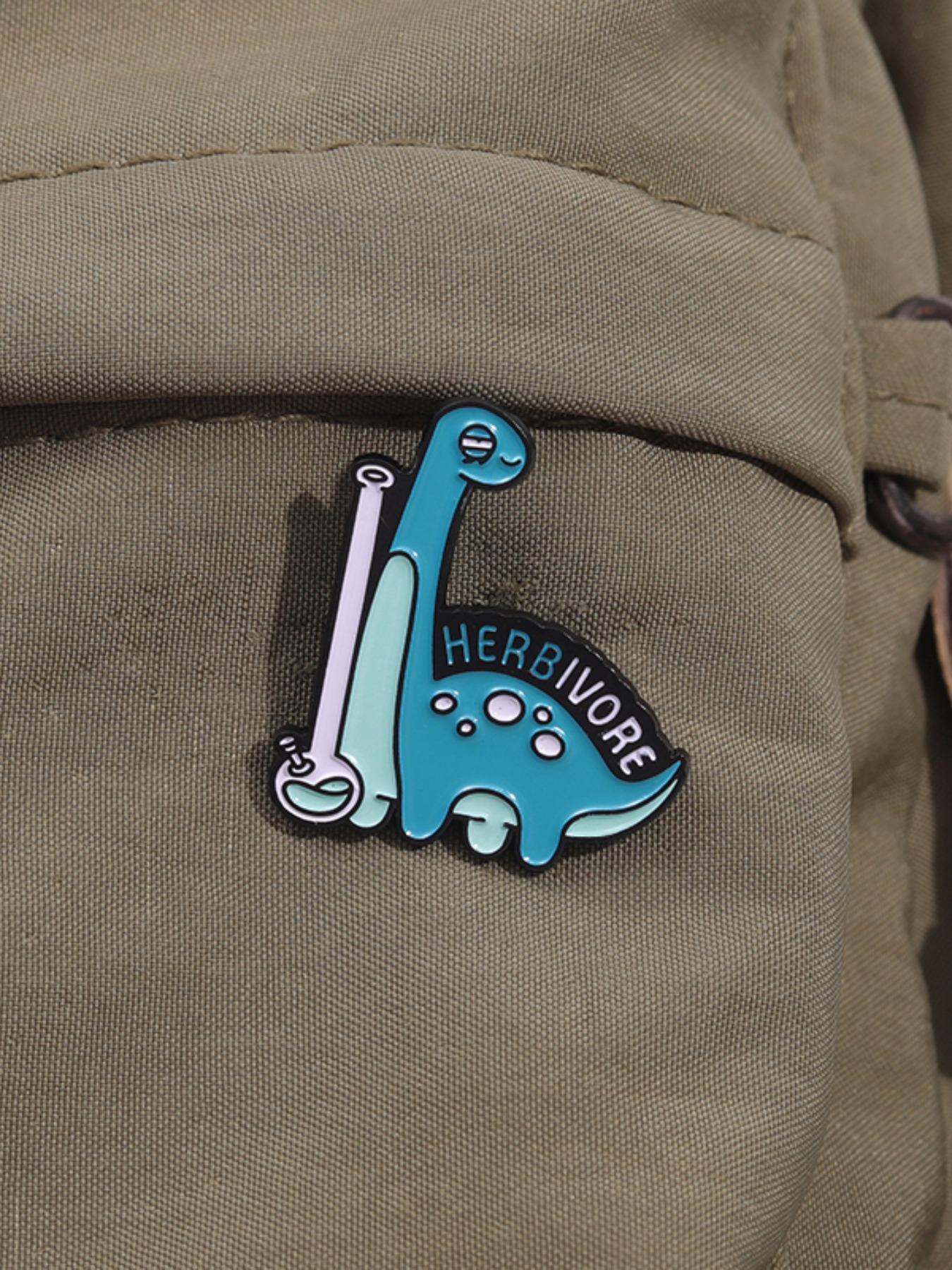 Cute Cartoon Dinosaur Design Brooch Clip, Fashion Letter Sprint Brooch for Party, Daily Clothing Decor, Trendy All-match & Exquisite Brooch for Birthday Gift, Men Accessories, Alloy Brooch Pin