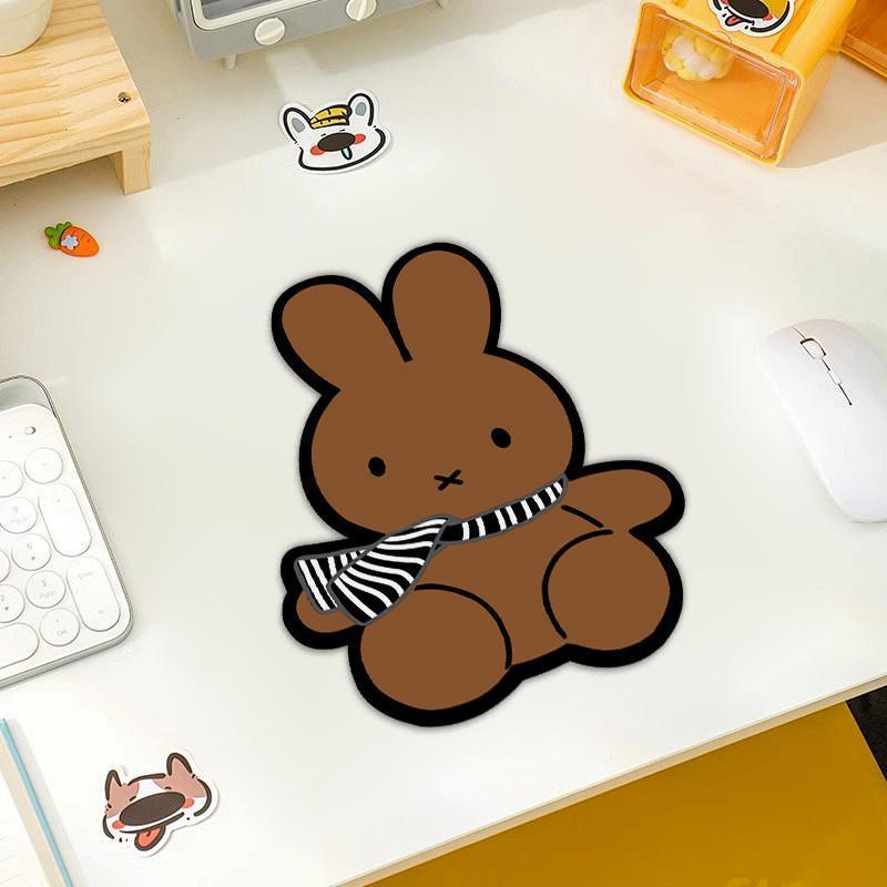 Miffy Mouse Pad Kawaii Cartoon Tech Surface with Non-slip Rubber Base for Office & Home Accessories Multi-functional Desk Mat