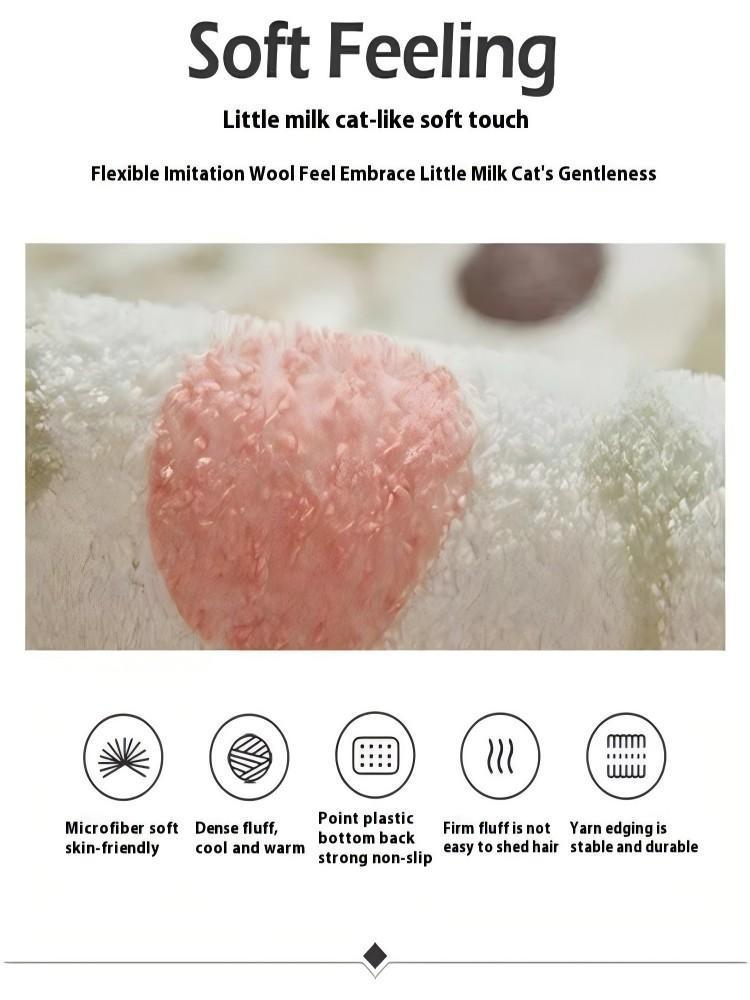 VIKAMA Black And White Faux Cashmere Round Floor Mat Soft Machine Washable Living Room Bedroom Decoration Stylish Home Accents