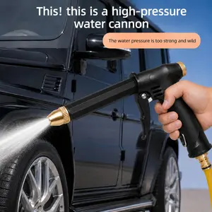 High Pressure Water Gun, Adjustable Garden Hose Nozzle with Brass Spray Tip, Portable Car Wash Sprayer for Garden Watering, Patio Cleaning, Outdoor Cleaning, Car Washing & Pet Rinsing