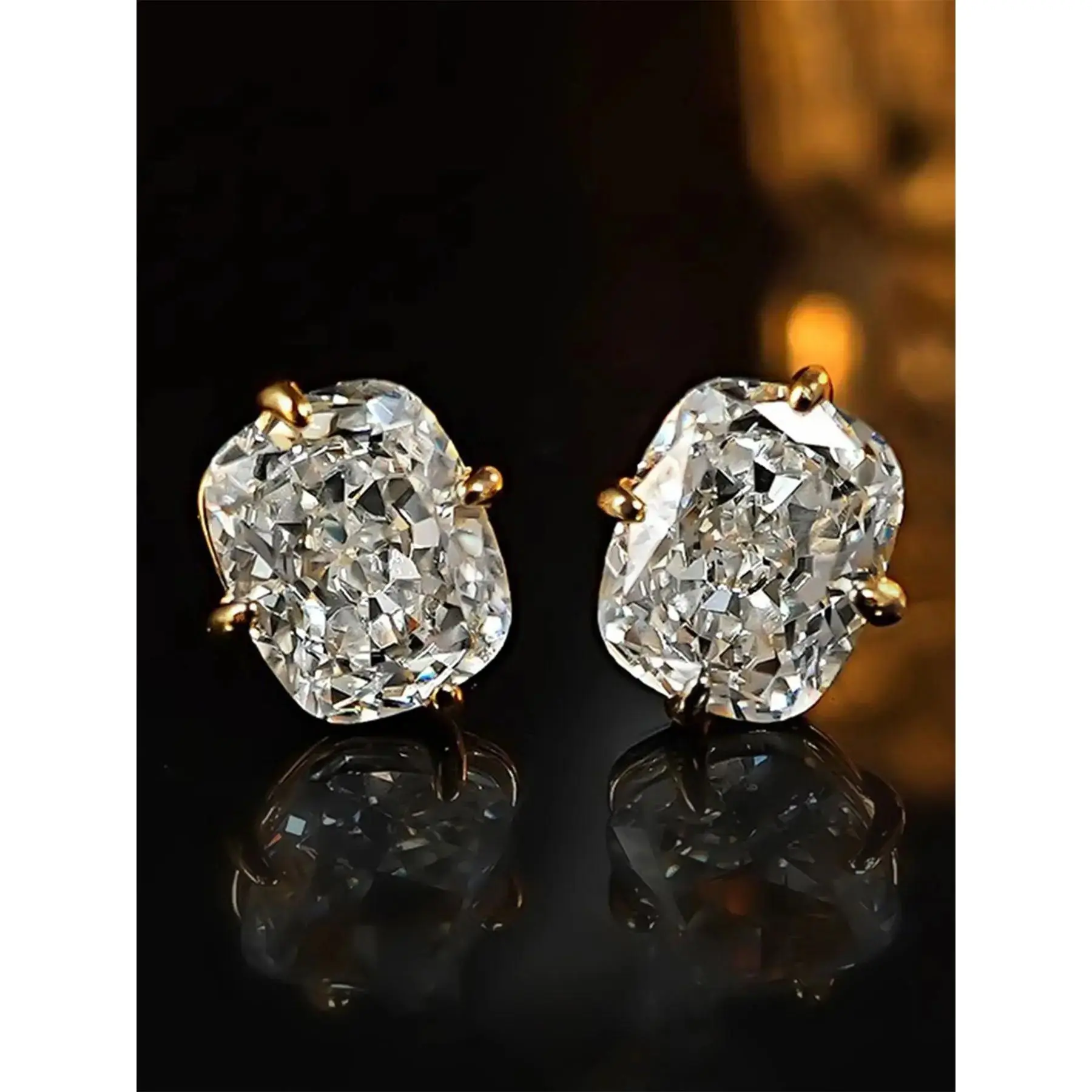1 Pair Romantic Cubic Zirconia Stud Earrings Ear Studs For Women For Party Engagement Anniversary Jewelry Valentine's Day Gift Bride Earrings