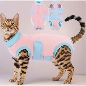 Cat Recovery Suit for Spay Abdominal Wounds, Cat Surgery Recovery Suits Clothes Kitten Calming Jacket Vest Skin Diseases Protection, Pink M