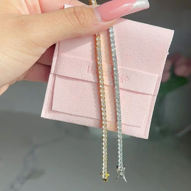 IH Iced Out Single Row Tennis Bracelet 18K Gold Plated Natural Sri Lanka Zircon Hip Hop Miami Italian Mexican Luxury Unisex