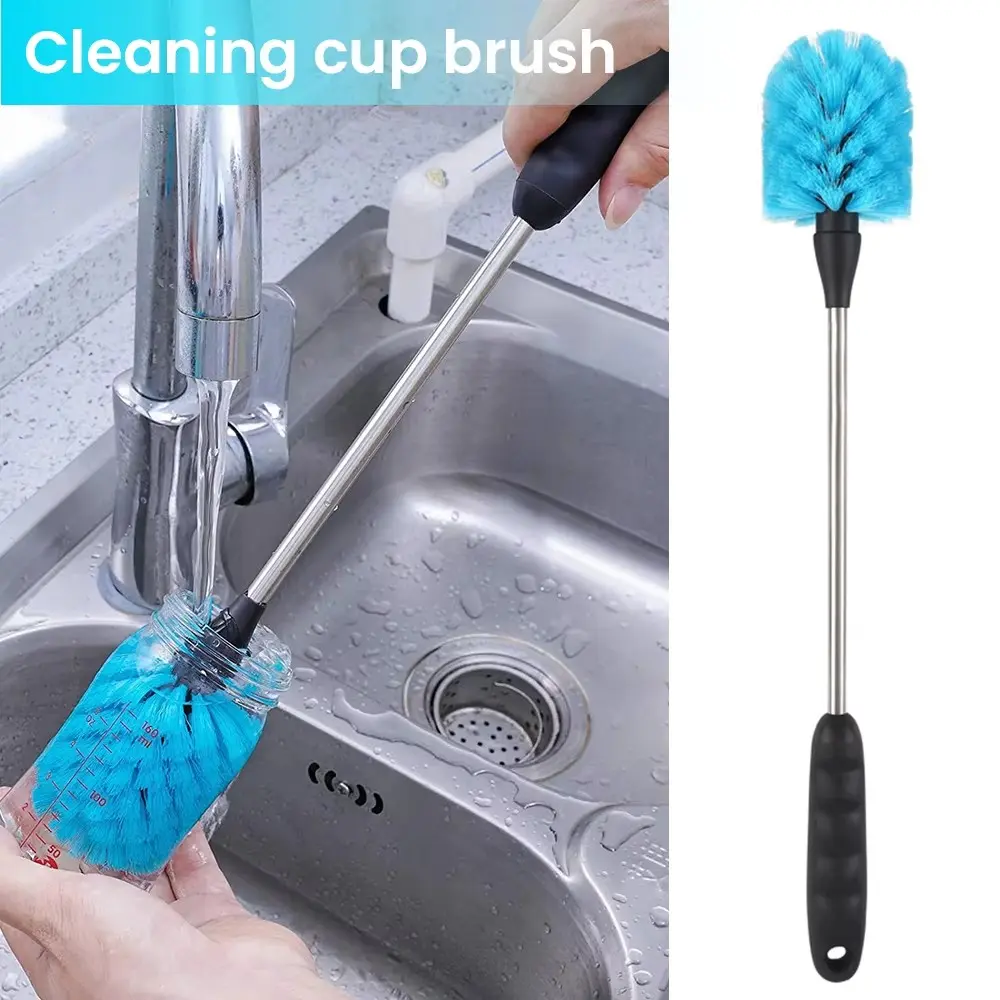 Ergonomic Long Handle Bottle Brush Kit, 5pcs Set for Beer Wine Decanters, Includes Scrubber Brushes, Ideal for Cleaning Bottles