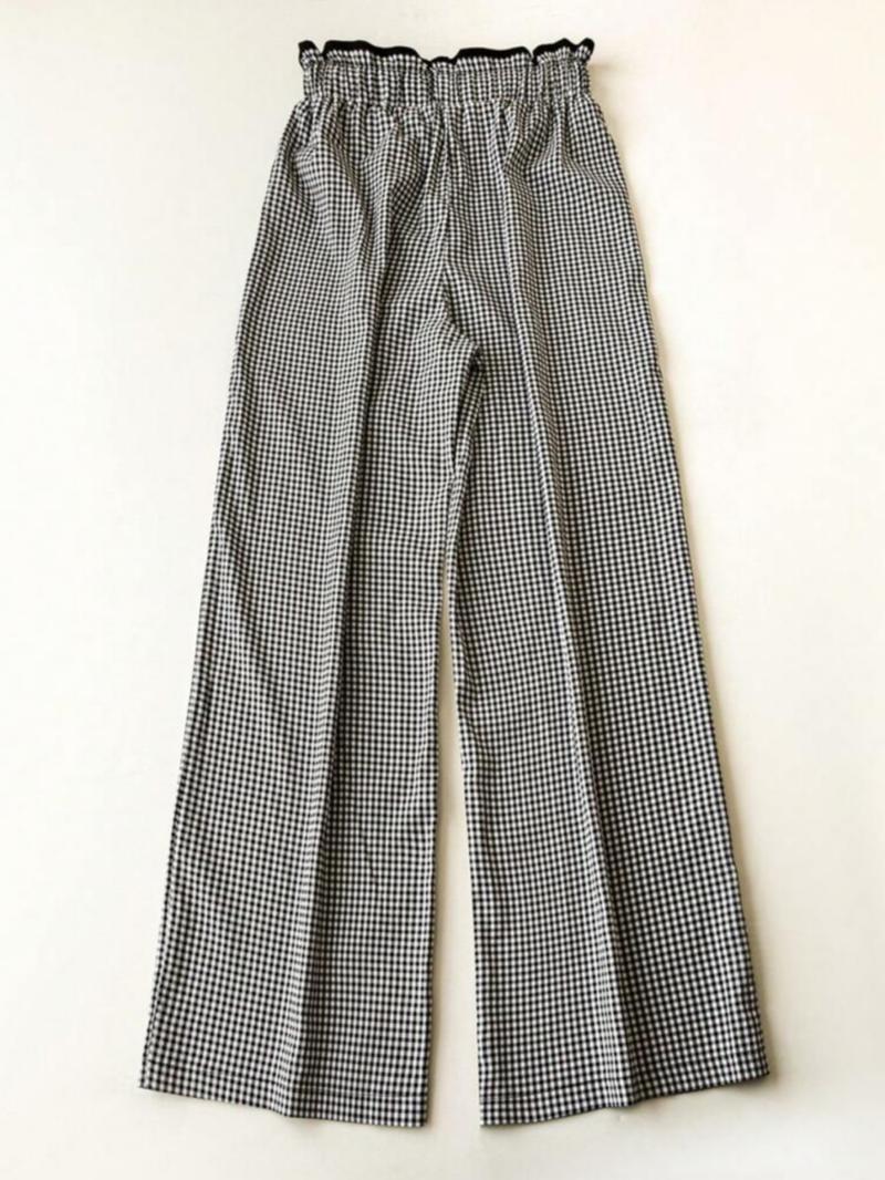 Women's Gingham Print Drawstring Waist Pants, Casual Comfy Trousers for Daily Wear, Ladies Bottoms for All Seasons