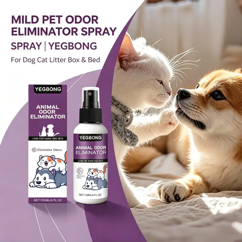 Pet Deodorant Odor Eliminator Spray for Cats Dogs YEGBONG Mild Gentle Daily Cleaner Remove Litter Box Pet Bed Bad Smell