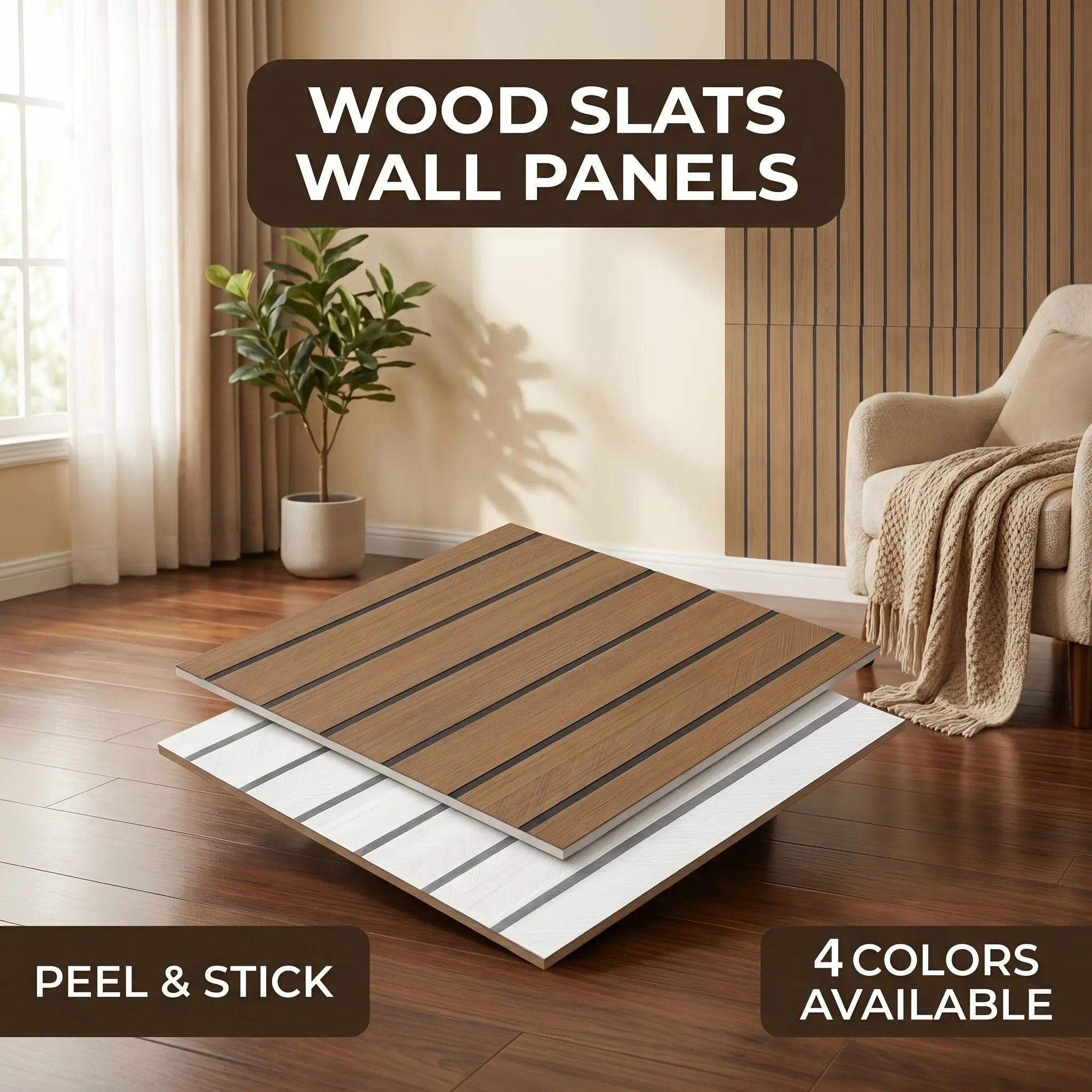 Peel and Stick Herringbone Wood Wall Panels, Self-Adhesive Waterproof DIY Wall Covering Tiles, Kitchen Backsplash Home Decoration