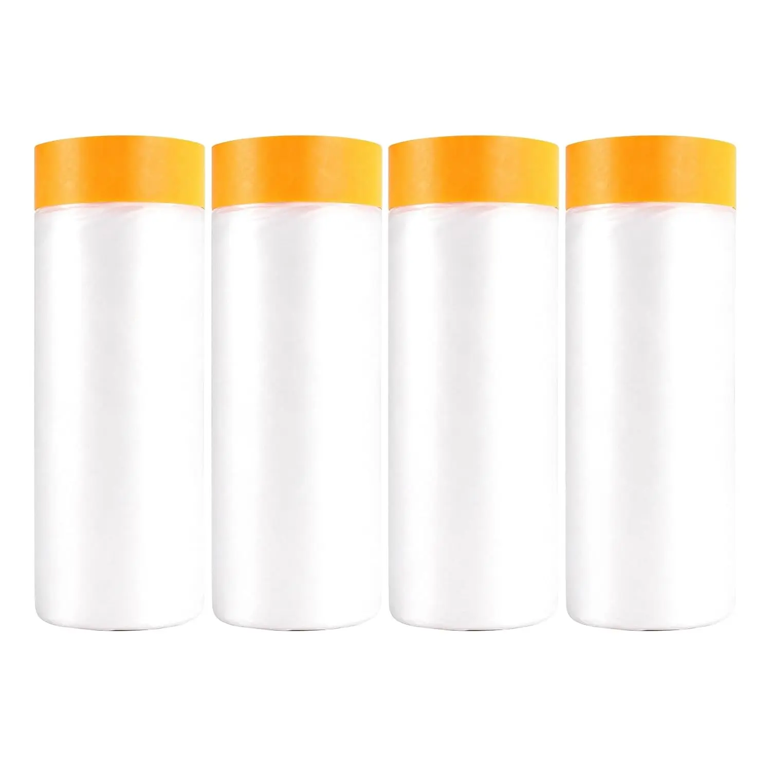 Pre-Taped Masking Film Painters Plastic with Tape 4 Rolls 5 x 65   Adhesive Protective Film Clear Drop Cloth for Painting Automotive Covering and Appliance Protection