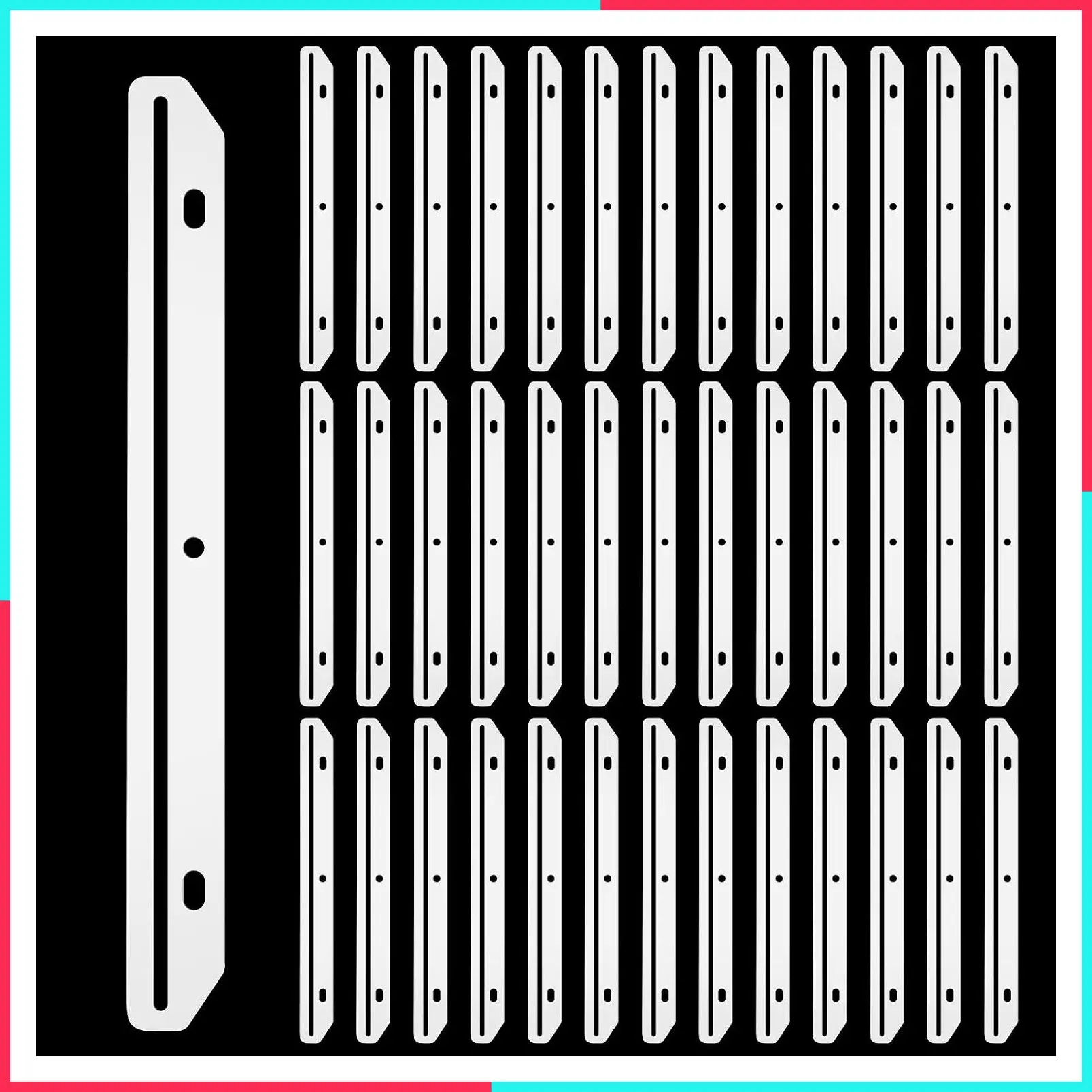 40 Pack 3-Hole Punched Magazine Holders, Translucent White Magazine Binder Organizer Insert Strips for 3 Ring Binders, Magazine Storage, Craft Paper & File Books