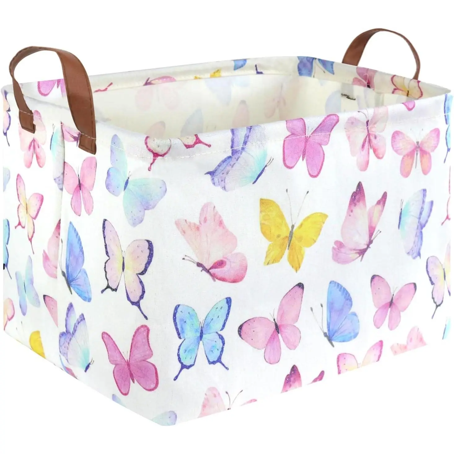 Rectangular Butterfly Basket,Girls Basket, Foldable waterproof cute storage basket,Kids Storage Bin,Toy gift Organizer,Girls Room Decor,Butterfly Room Decor,Gift Box(Colorful Butterflies)
