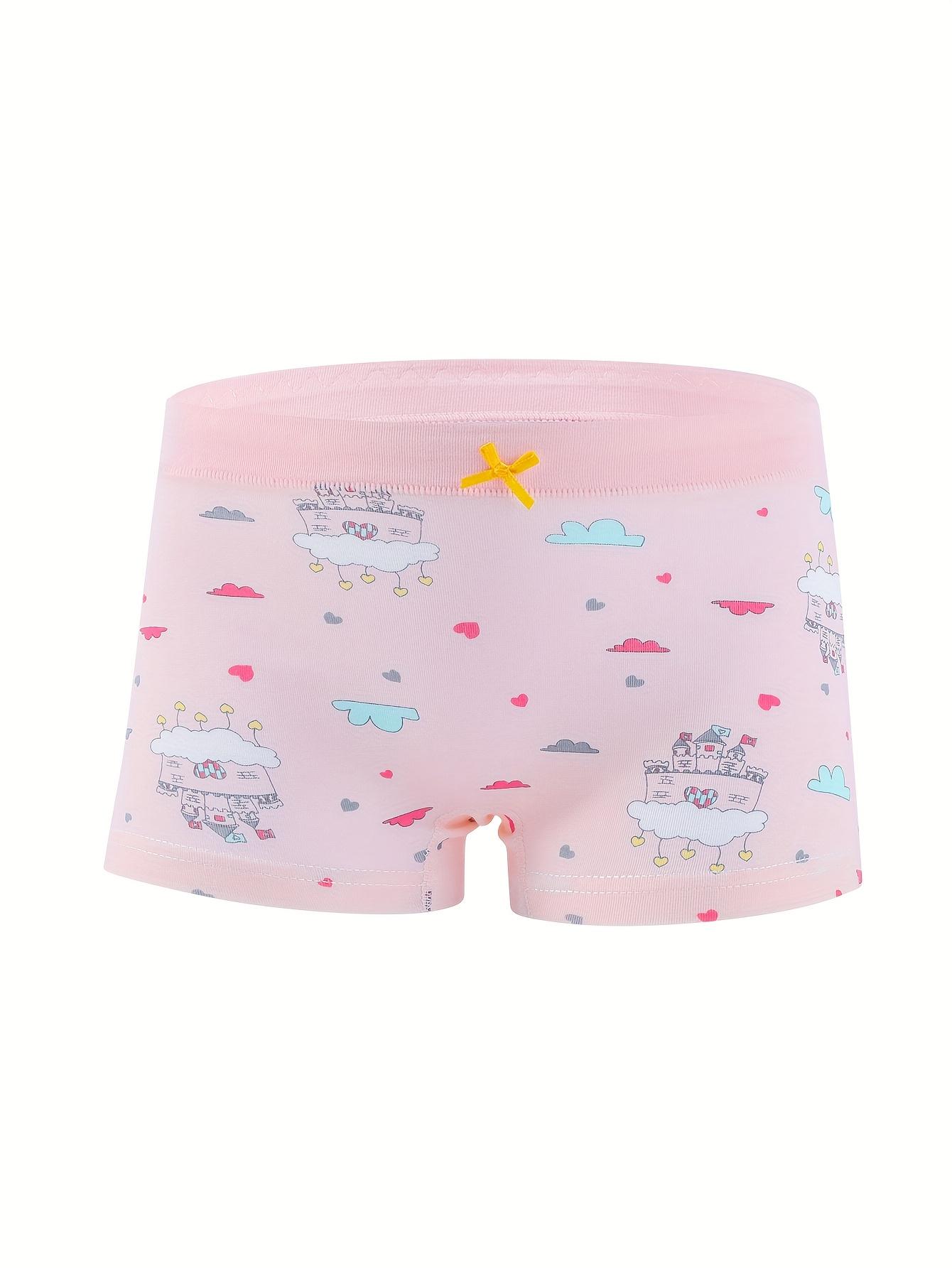 New12pcs Soft Cotton Boxer Shorts for Young Girls - Breathable, Comfortable, All-Season Underwear with Cute Cartoon Prints, Breathable Clothing |                     Playful Print Design |        Gifts  Gifts             Stretchable Fabric
