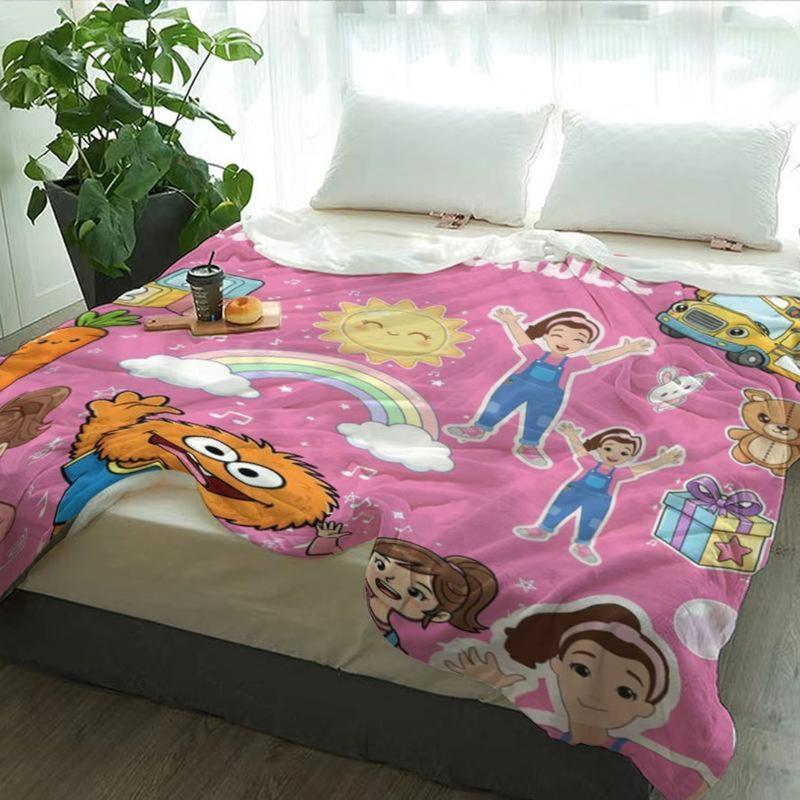 Flannel Throw Blanket - Miss Rachel, Educational Fun, Bright Colors & Preschool Learning – Soft & Warm Plush Throw for Sofa, Bed, Office, Camping – Cozy Blanket for Kids, Fans & Adults – Ideal for Home Décor, Thin Blanket Dream Workshop