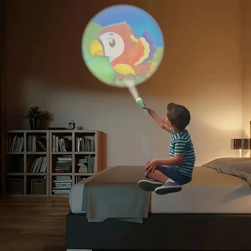 32-Pattern Projection Flashlight, Bedtime Educational Toy, Visual Learning Tools, Learning Machine, and Portable Storytelling Light, Multi-Pattern Animals Projector for Toddlers, Ideal Holiday and Back-to-School Gift