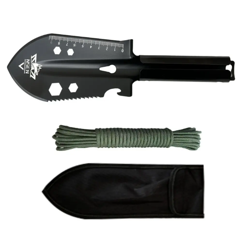1pc Portable Camping Shovel Kit - Collapsible Stainless Steel Design with Carry Pouch, Ideal for Hiking & Backpacking