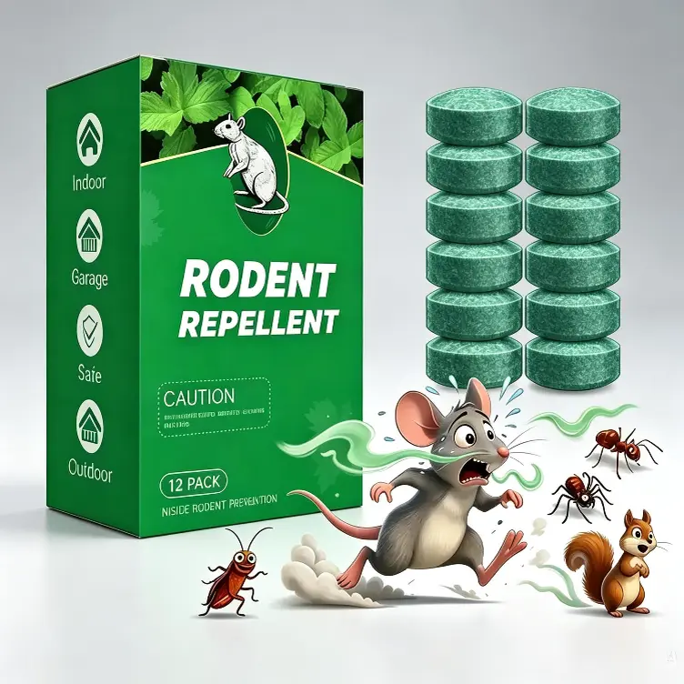 12-Pack All-Natural Tackle Guard Storage Protector Tablets, Home Pest Control Rodent Repellent for Boat/Garage, Intense Fragrance (Not for Fragrance-Sensitive Users), Repels Pests