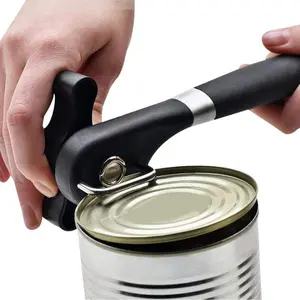 Safety Manual Can Tin Opener,Stainless Steel  Anti Slip Design with Smooth  Side Cut No  Cuts Can Opener,Lid Lifter that Won't