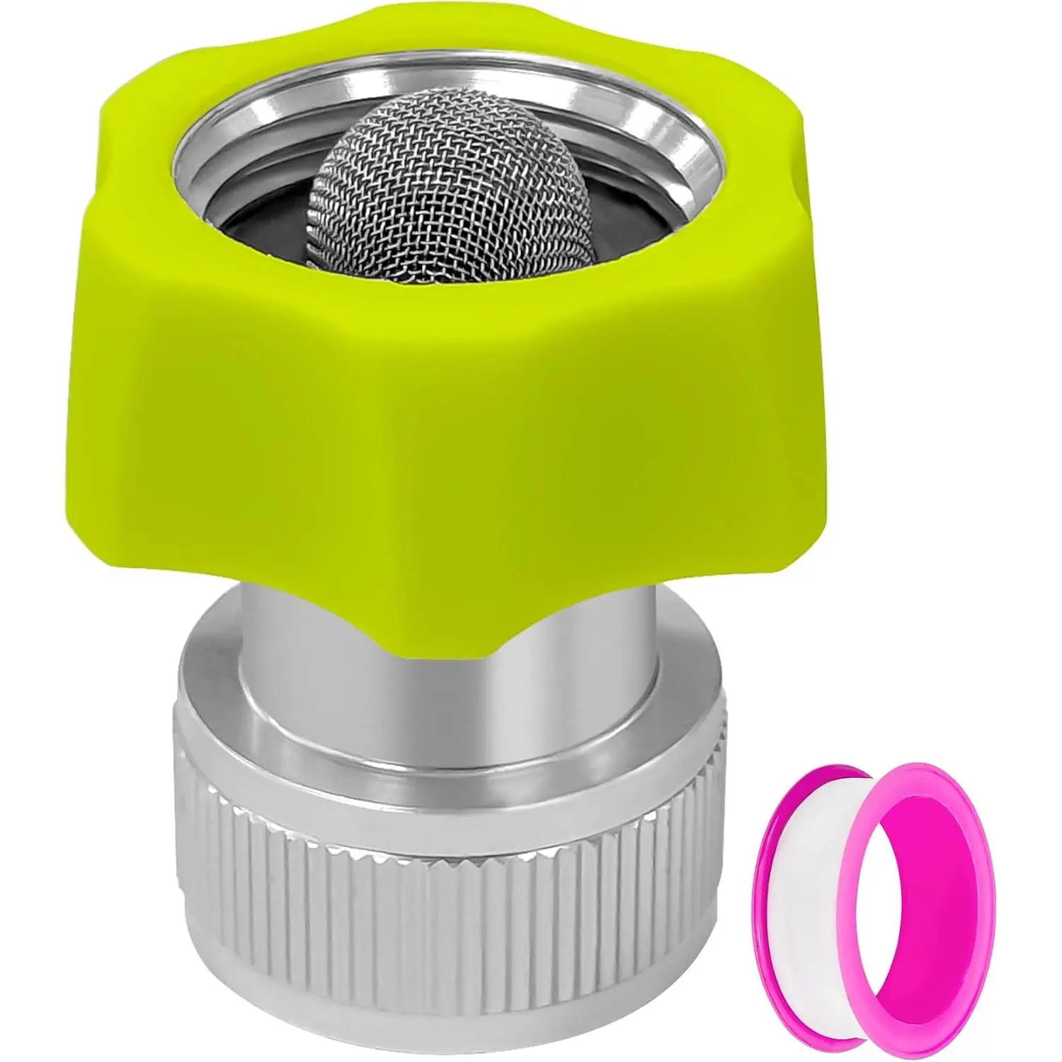 3/4-Inch Alloy Plastic Outdoor Garden Hose Adapter with PTFE Seal Tape, Filter Screen, Leak-Proof Design, Compatible with SPX-AGHA Fitting & SPX Series Washers