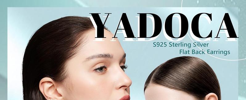 YADOCA Hypoallergenic Flat Back Earrings for Women -  Silver Earrings for Sensitive Ears - Cartilage Earring Helix Conch Tragus Piercing Flatback Cubic Zirconia Earring Set Studs Men 2/3/4/5mm