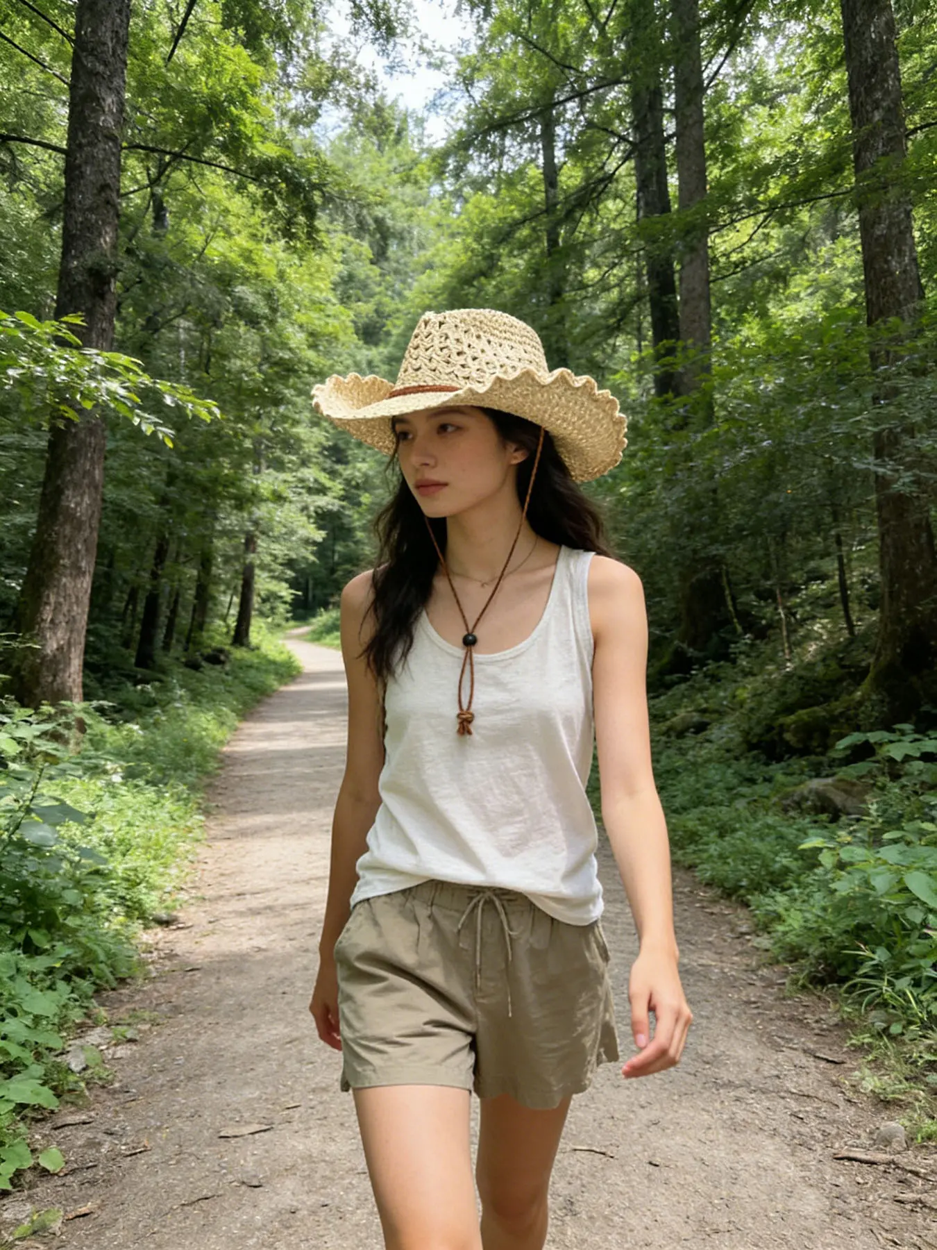 Women Woven Cowboy Style Hat Lightweight Breathable Design with Adjustable Strap, Ideal for Daily Outings, Vacations, and Outdoor Wear