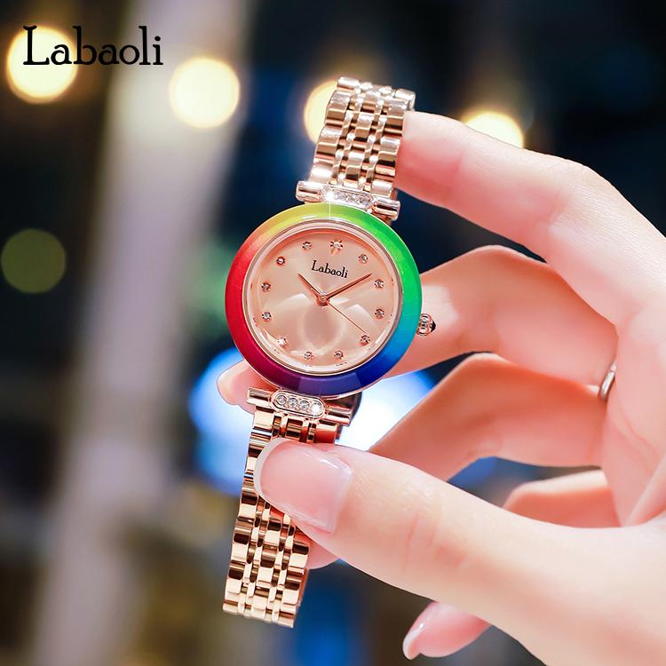 Women's Quartz Watch, Round Dial, Stainless Steel Strap, Elegant Design, Perfect for Parties & Daily Wear, Includes Gift Box, Stainless Steel Wristwatch