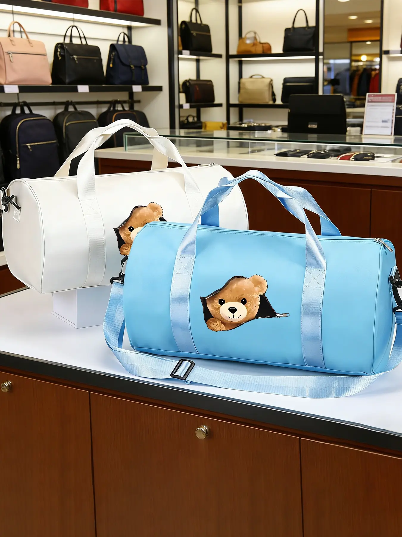 Teddy Bear Pattern Crossbody Bag, Daily‑use Sports Shoulder Bag and Basketball Bag. Suitable for Daily Sports and Commuting. Durable with Large Capacity, Adjustable Shoulder Strap, A Fashionable Item and An Ideal Gift.