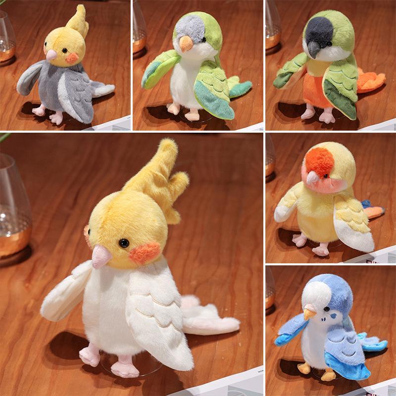 Bird Soft Stuffed Toys Doll Parrot Cosplay Plush Doll Educational Baby Toy Kawaii Cockatiel/Budgerigar/Monk Parakeet Hand Puppet