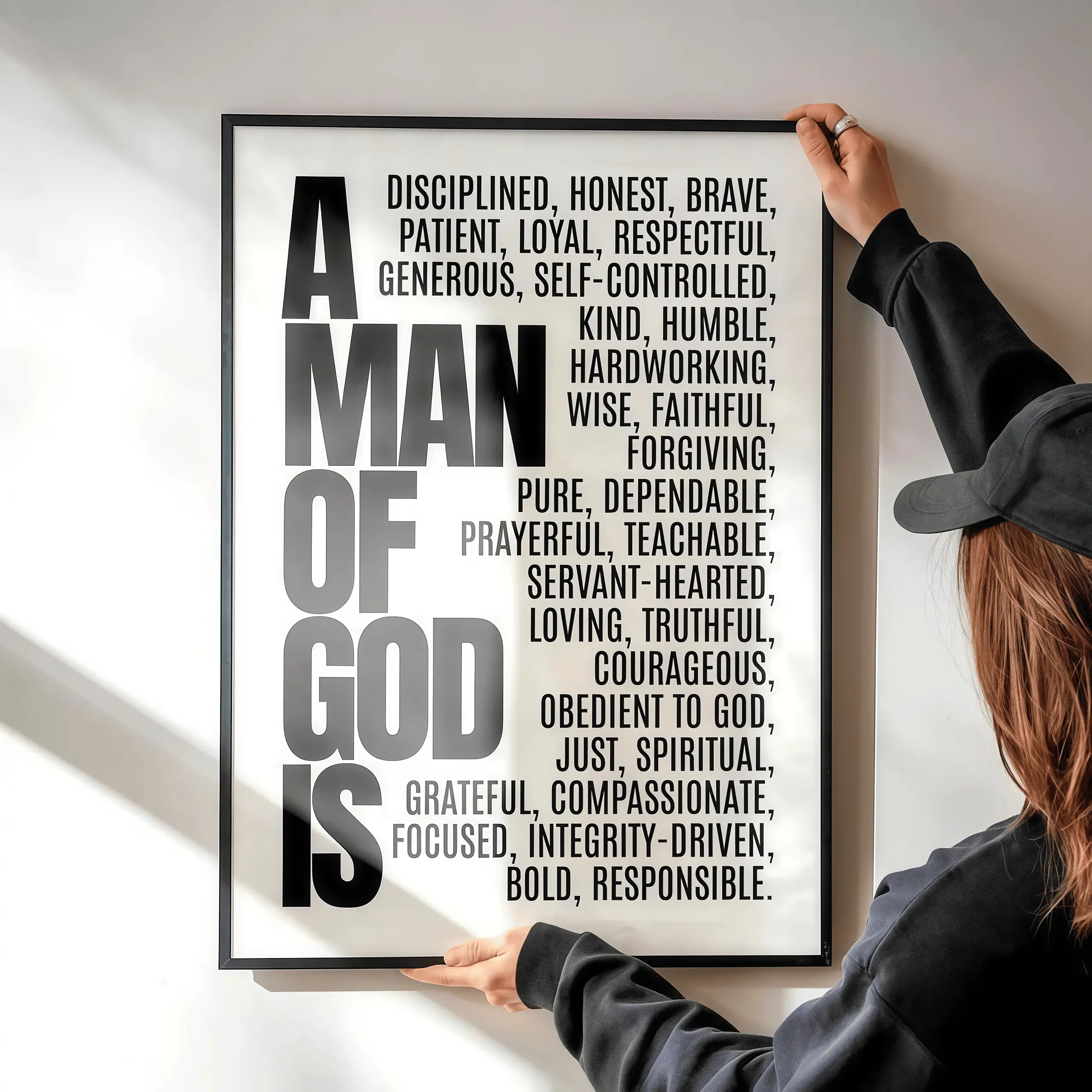 Black White Teen Boy Room Scripture Art College Guy Dorm Religious Wall Decor Bible Verse Poster Youth Boy Modern Christian Bible Verse Art, Christian Wall Decor, Faith Based Room Decor, Inspirational Bible Art, Dorm Room Decor, Teen Bedroom Decor,
