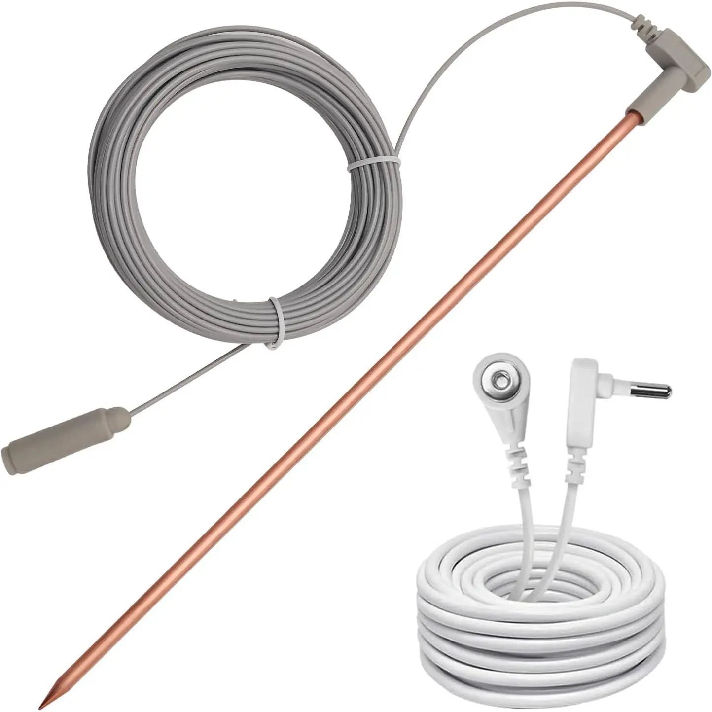Portable Copper Grounding Rod Kit 1 Pack with 40ft Female Ground Cord, Great for Grounded Earth Connected Products, Easy to Use with Grounding Mat, Sheet, Pillowcase and Blankets