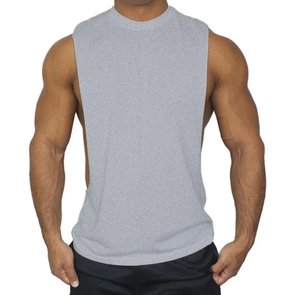 Men's Muscle Cut Off Tank Tops Bodybuilding Fitness Sleeveless Gym Shirts Workout Stringer Tee Shirt