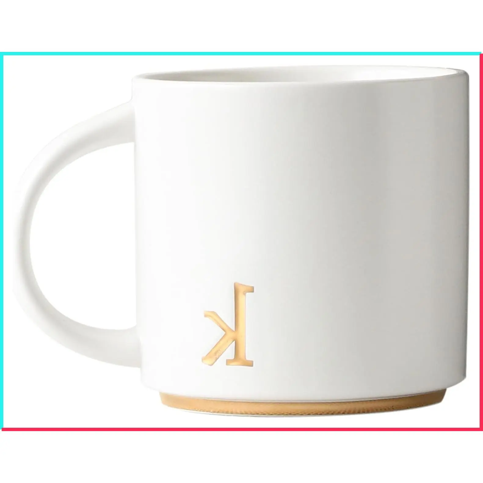 Ceramic Coffee Mug, 15 oz Monogram Cup with Gift Box
