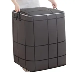 2pcs Large-capacity clothing and quilt storage box, portable moving bag for going out, foldable packing bag for travel, wardrobe organization, clothing storage box, Storage Bags With Zipper