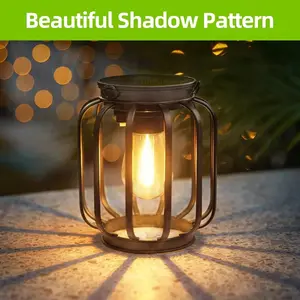Solar Hanging Light Ip65 Waterproof Outdoor Lighting, Warm Durable Metal Material, Perfect Garden Decor Lantern Lamp