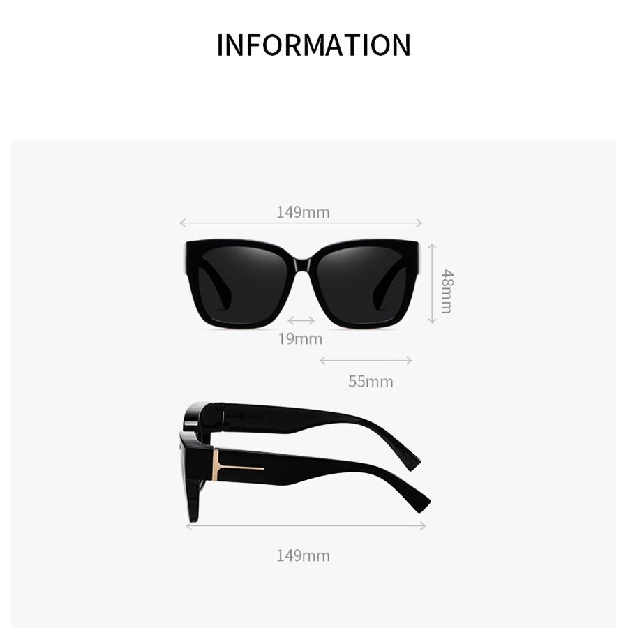 Large-frame high-definition TAC sunglasses with a unique T-shaped design