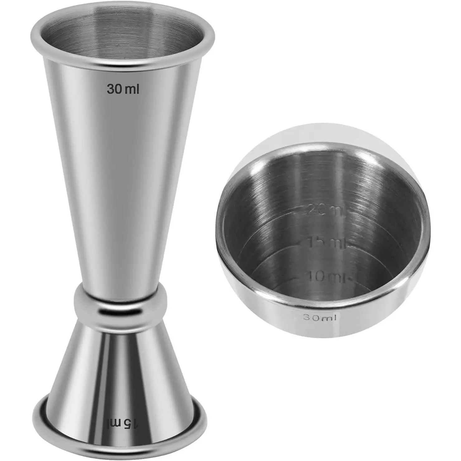 15-30ml Jigger for Bartending Japanese Professional Cocktail Jigger Premium 304 Stainless Steel Heavy-Duty 0.5OZ-1OZ with Inside Dimensions for Bartending Measuring