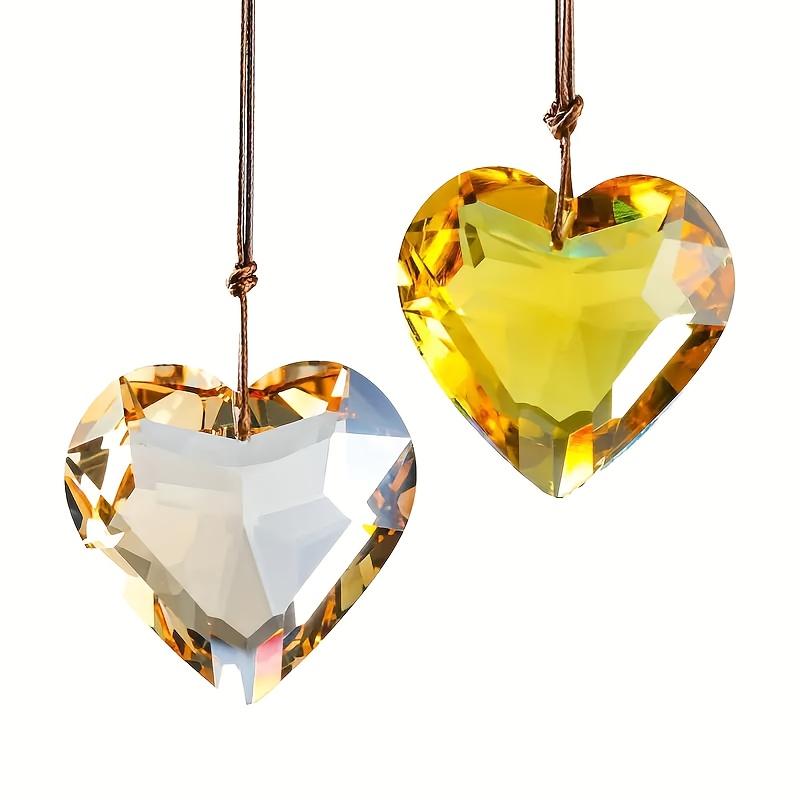 Crystal Heart Ornaments,2-Pack 30mm Crystal Heart Ornaments, 2-Pack Valentine'S Day Birthday Christmas Gift, Gifts for Mother's Day,2-Pack Crystal Light Catchers