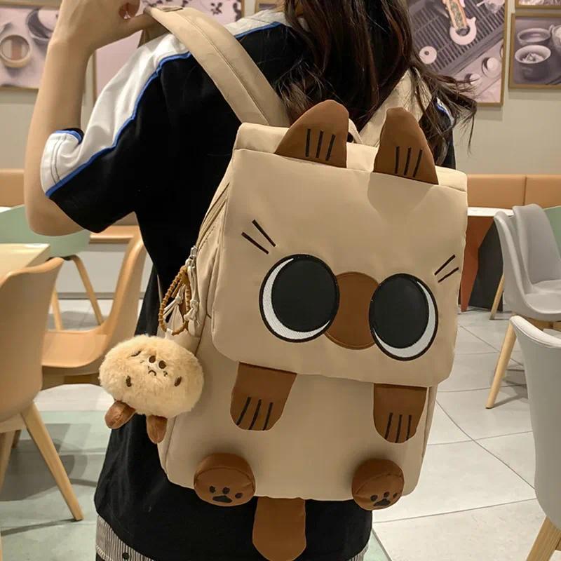 Cute Cat Mochila Sweet Cool Girls Large Capacity Mochilas Student Backpack Spacious Durable School Bag Practical Bags for Woman