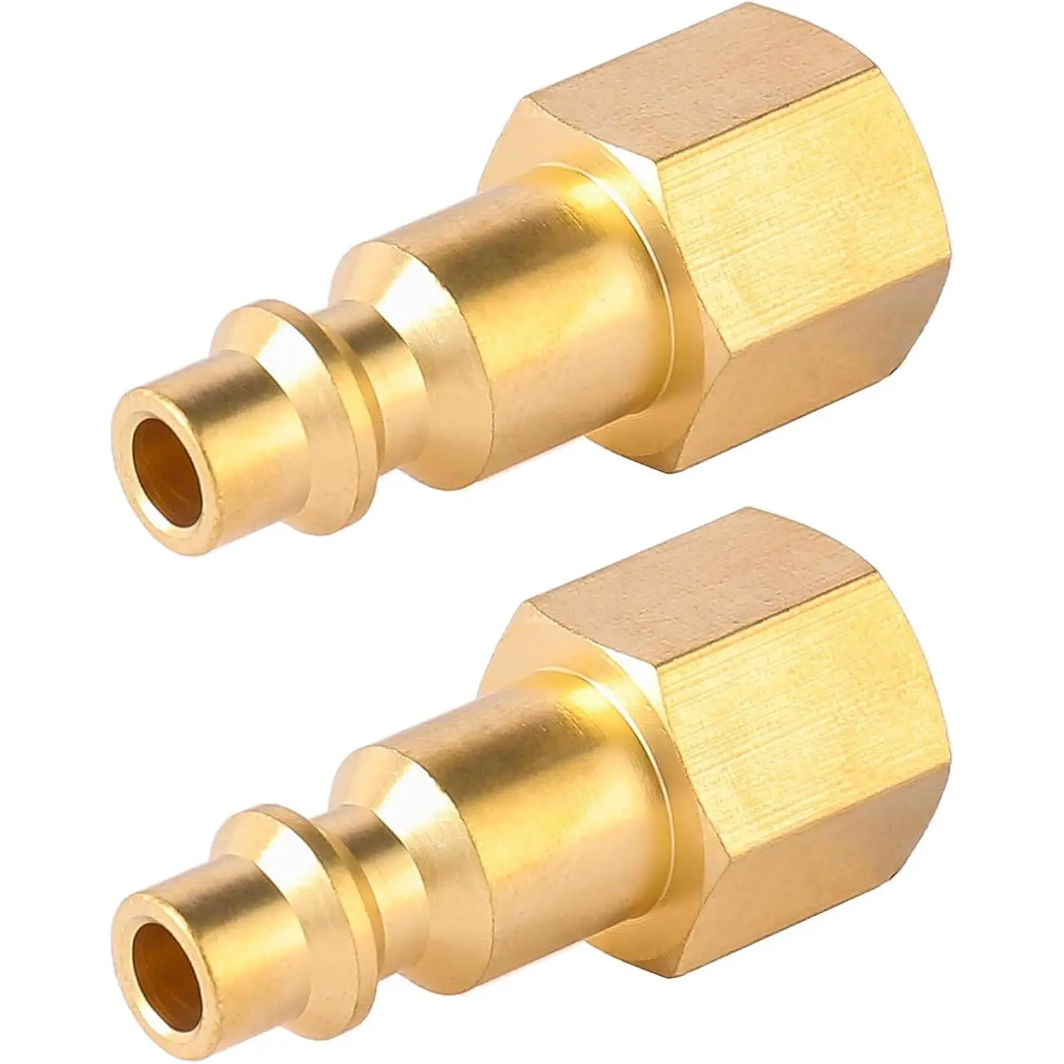 Brass 1/4-Inch NPT Famale Industrial Air Hose Quick Connect Adapter | Air Coupler and Plug Kit, Air Compressor Fittings 2 count