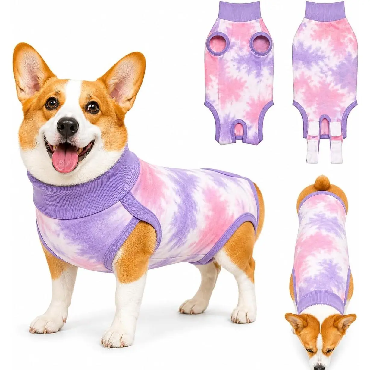 Dog Recovery Suit After Surgery, Zipper Anti-Licking Onesie for Spay & Neuter, Soft Cotton E-Collar Alternative Body Suit for Small Medium Large Male & Female Dogs