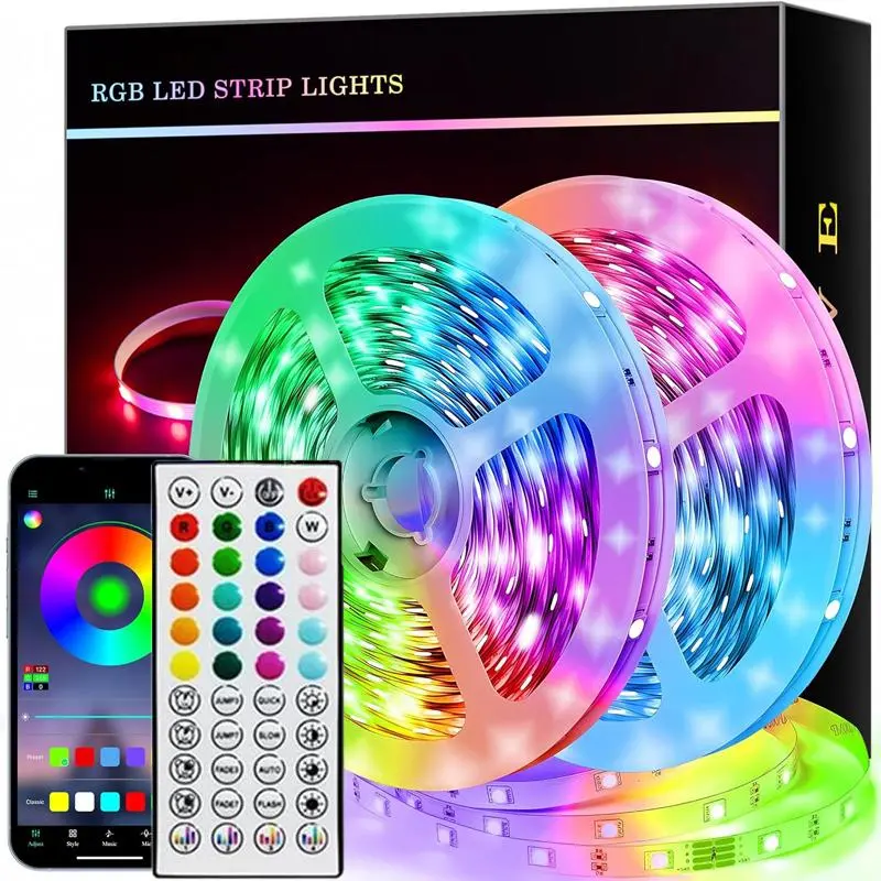 Smart LED Strip Light, RGB Color Changing LED Strip Light with APP & Remote Control, Music Sync LED Lights for Bedroom Indoor Lighting Decorations,50ft/100ft/200ft