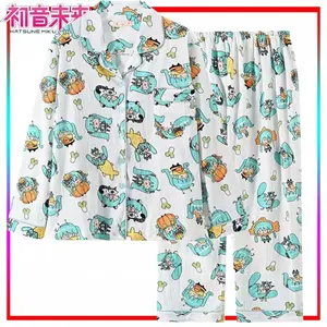 New Hatsune Miku Homewear Cartoon Megurine Luka Pajama Set Anime Merchandise Holiday Gift Casual Fashion Thin Style