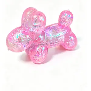 Flash Powder Balloon Dog Squeeze Toy, Fun Interactive Plaything for Kids, Durable Design for Endless Entertainment, Perfect Gift Idea
