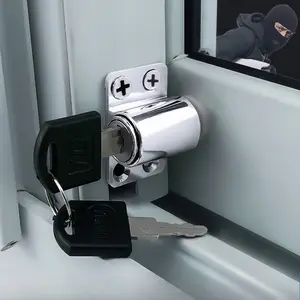 Sliding Window Lock with 2 Keys, Anti-Theft Zinc Alloy Window Security Lock, Adjustable Window Stopper Lock for Vertical & Horizontal Sliding Aluminum Windows, Child Safety Window Latch Lock