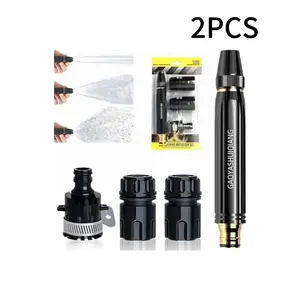 2-Pack High-Pressure Water Hose Nozzles, Heavy-Duty Adjustable Twist Nozzle, Powerful Spray for Car Washing, Garden Irrigation, Outdoor Cleaning
