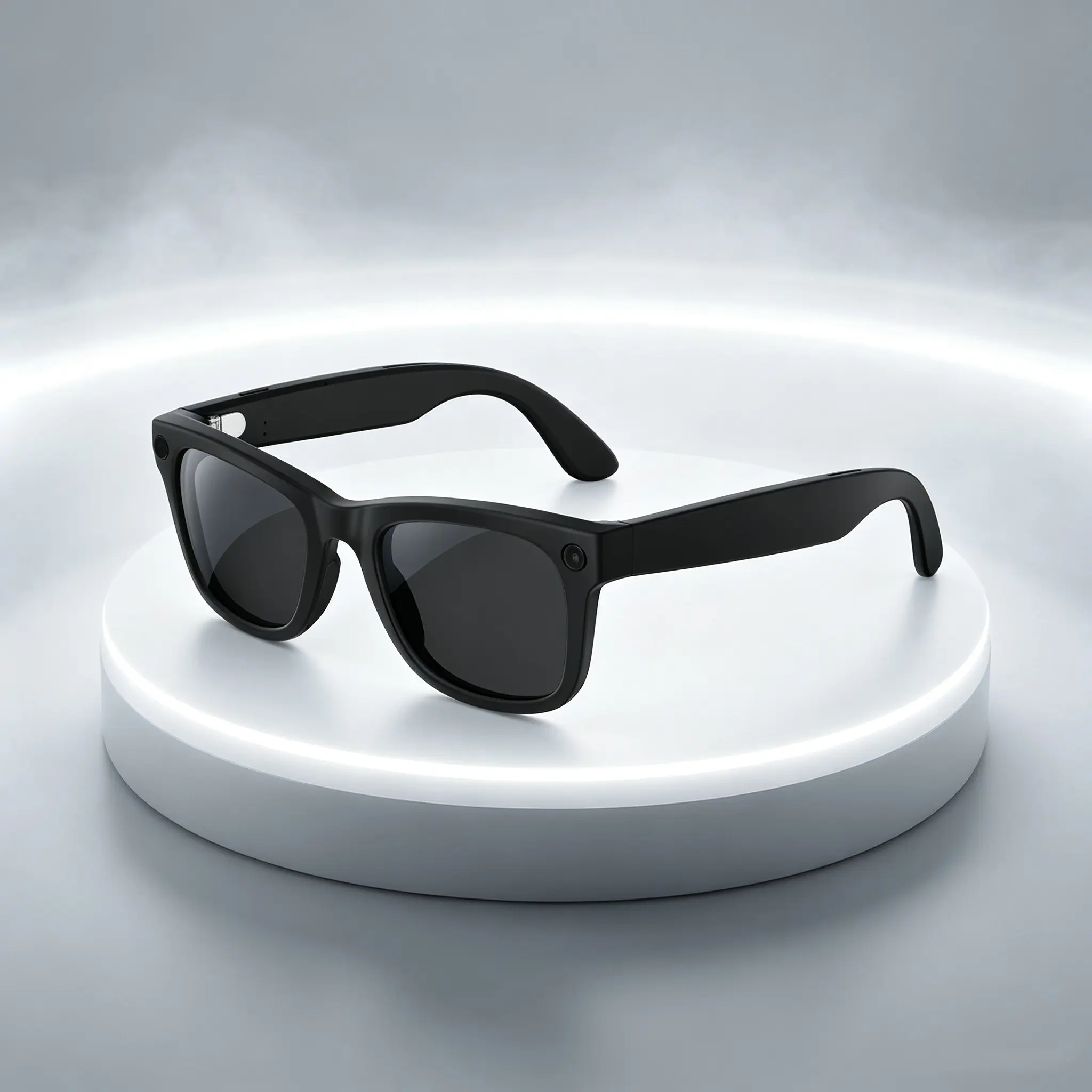 Multifunctional hands-free video recording smart glasses with Bluetooth wireless connection, supporting AI translation dialogue, 8MP lens for video shooting, WiFi transmission, 300mAh battery, IP65 waterproof, kit includes two lenses.
